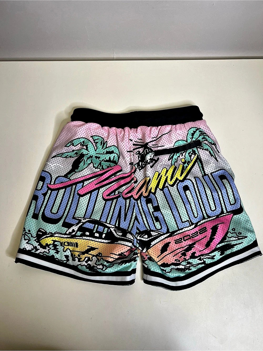 Rolling Loud Miami 2022 Official Merch Mesh Shorts Pink & Black Medium